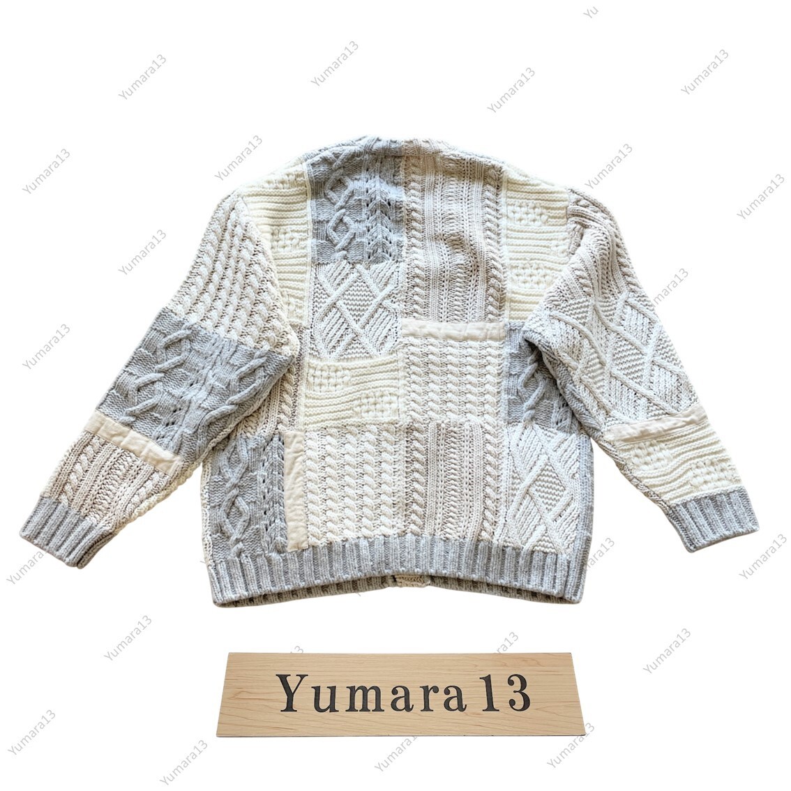 Supreme Patchwork Cable Knit Cardigan 2colors Black Ivory Supreme Patchwork Cable Knit Cardigan 2colors Black Ivory
