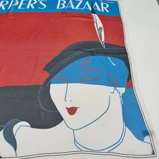 Vintage Harper's Bazaar February 1932 Paris Scarf  Made in USA Art Deco