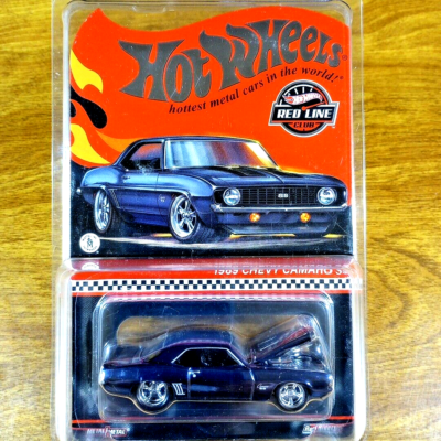 Hot Wheels RLC 1969 Chevy Camaro SS Steel Blue Black Stripes Real