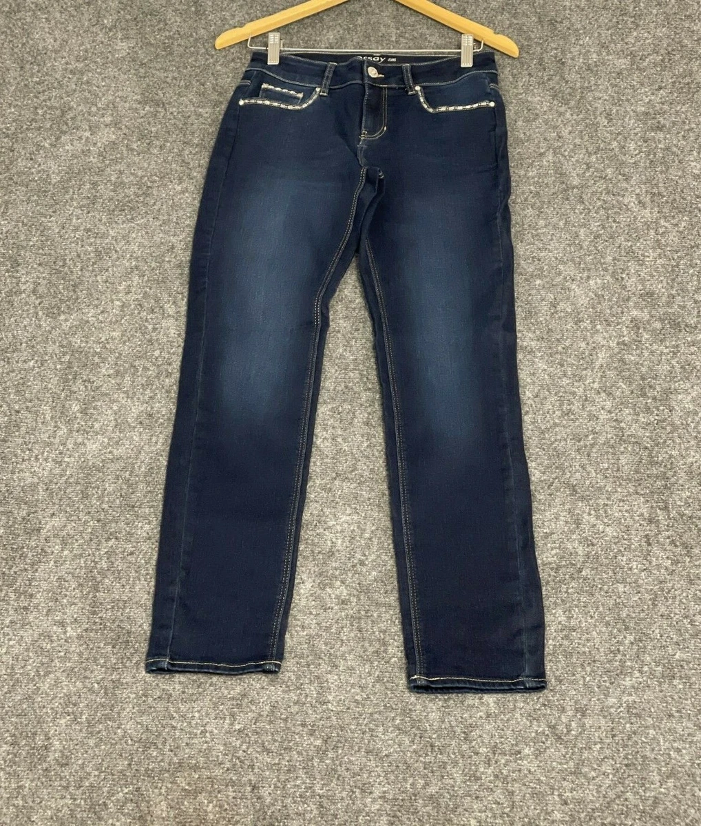 Orsay Jeans Womens 8 Beaded Skinny Blue Stretch Denim Pants N271