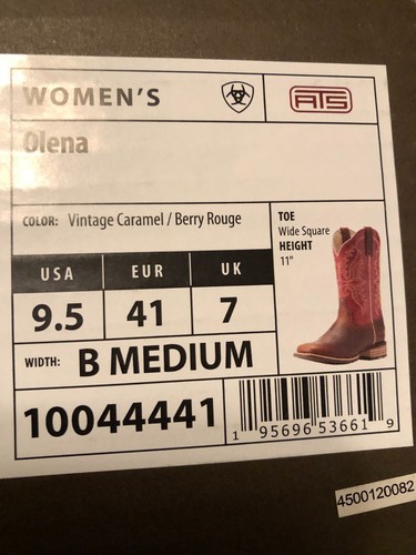 Ariat Olena Vintage Carmel Berry Rouge Boots Womens 9.5B 10044441 NIB DEFECT - Picture 11 of 13
