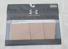 3 Pairs UA UNDER ARMOUR Beige THONG TANGA Underwear Panties Women XS Brand NEW
