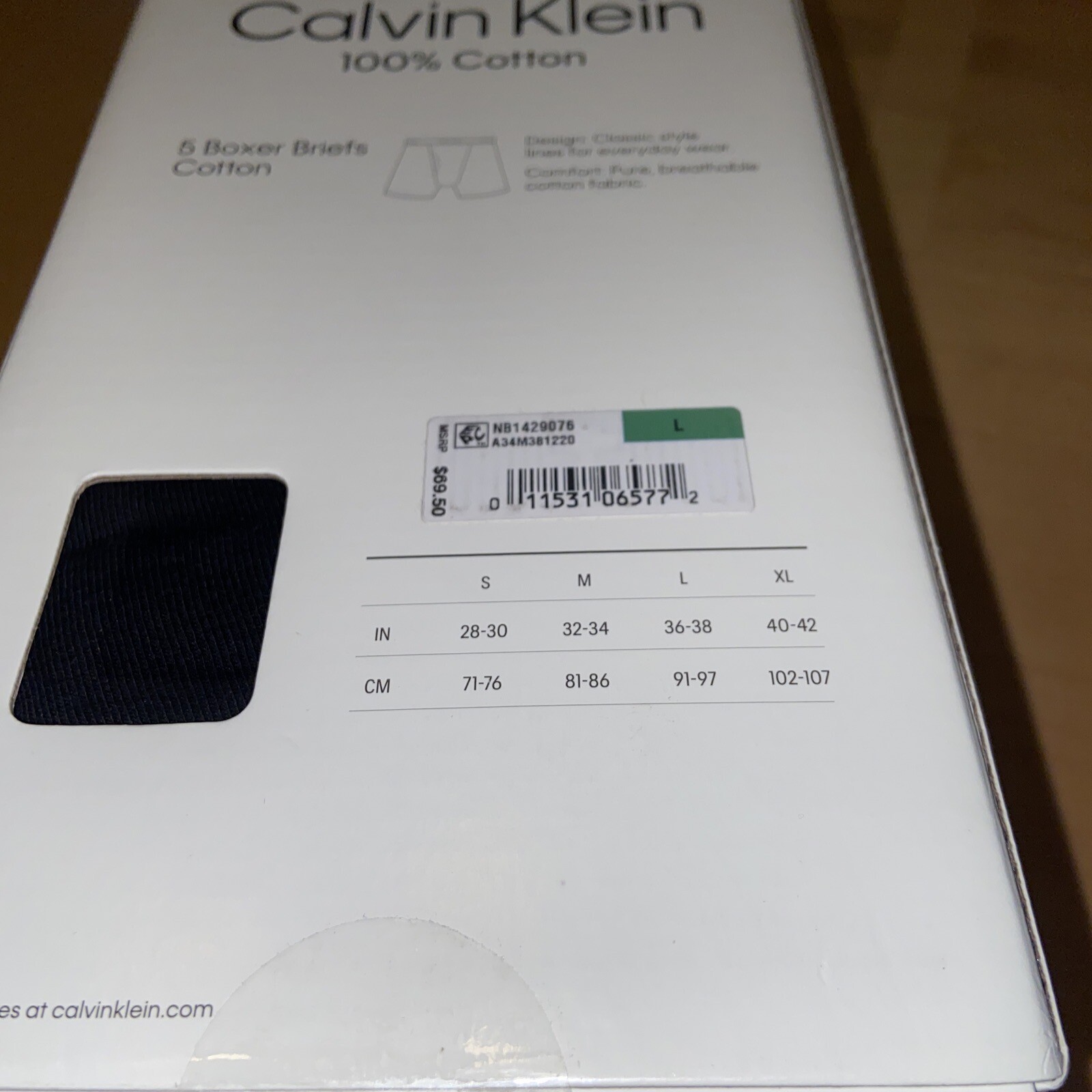 Calvin Klein Underwear Men Black NB1429 Cotton 5-pack Boxer Briefs 