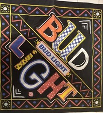 VINTAGE NEW 1990s BUD LIGHT BANDANNA HANDKERCHIEF USA COTTON Biker