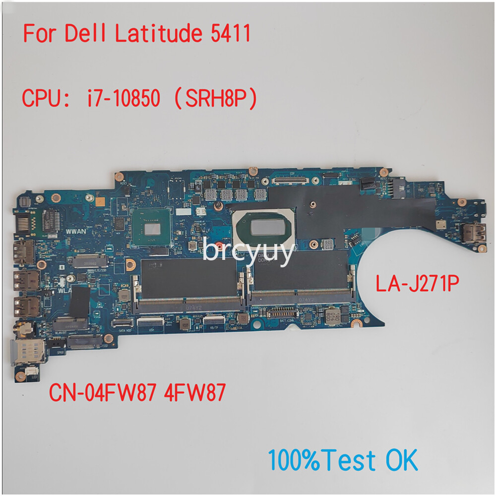 LA-J271P For Dell Latitude 5411 Motherboard With CPU i5 i7 CN