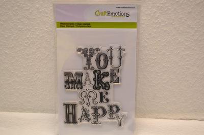 CraftEmotions clearstamps  - background you make me happy 011132