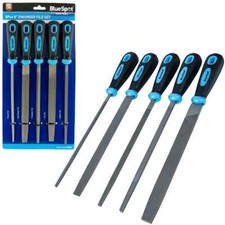 5pc 8" Engineers Soft Grip File Set for Metal Flat Half Round Triangle Square