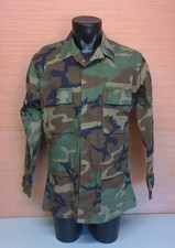 US Military Issue Woodland BDU Camouflage Combat Coat Jacket Size Medium Long