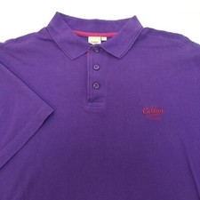 Cotton Traders Men's Polos Shirt Interlock 3 Button Short Sleeve Purple Size L