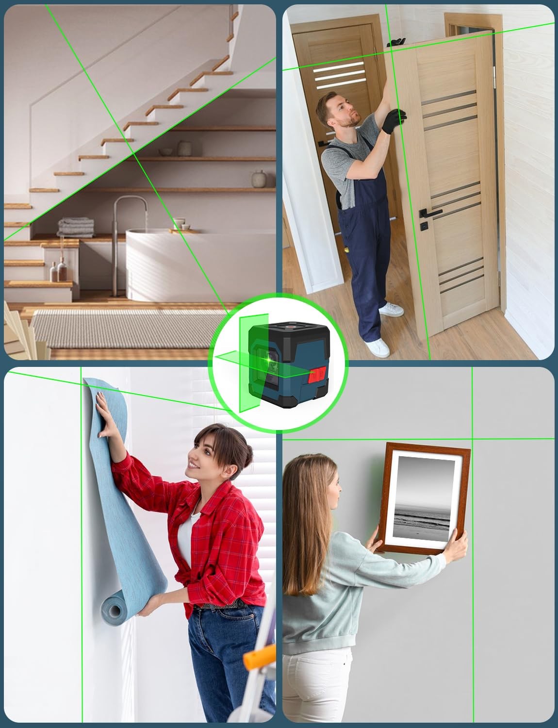 Laser Level, Cross Line Laser with Self-Leveling, Vertical and Horizontal Lin...