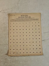 WWII 1940's OPA Office Of Price Administration War Ration Stamp Card Retailers