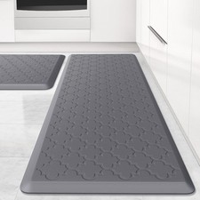 Kitchen Mat 2 PCS Cushioned Anti-Fatigue Floor Mat, Waterproof Non-Skid Ergono