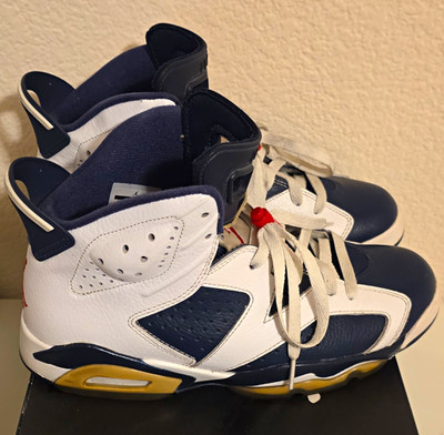 Jordan Air Jordan 6 Retro Olympic White/Midnight Navy-Varsity Red 384664-130