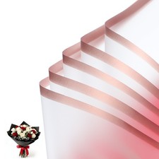 F&uuml;r 20 Bl&auml;tter mattes Blumen Geschenkpapier mit Goldrand rot