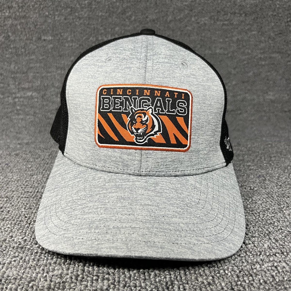 Cincinnati Bengals '47 Disclose Trophy Stretch Fit Hat Gray Black Mesh M/L