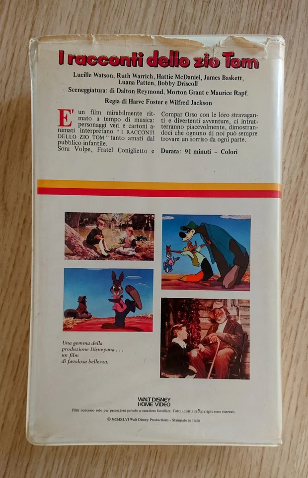 I RACCONTI DELLO ZIO TOM Walt Disney Home Video VHS 1946 Cod. 4041 - Immagine 2 di 4