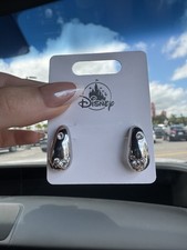 2025 Disney Parks Silver Drop Earrings with crystal Mickey head Disney jewelry