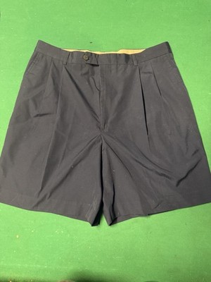 Berle Mens Navy Pleated Shorts M Dumas Charleston Classic E-0121