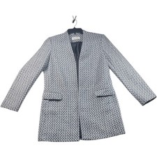 Calvin Klein Blazer Womens Size 12 Black Whit...