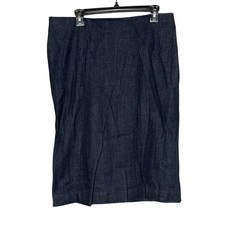 GAP Long Modest Denim Jean Pencil Skirt Size 12 Dark Wash Fall Classic No Slit