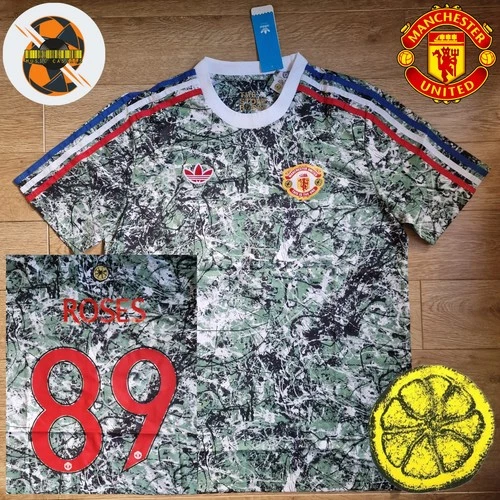 Manchester United Stone Roses Shirt Adults Large. New Jersey
