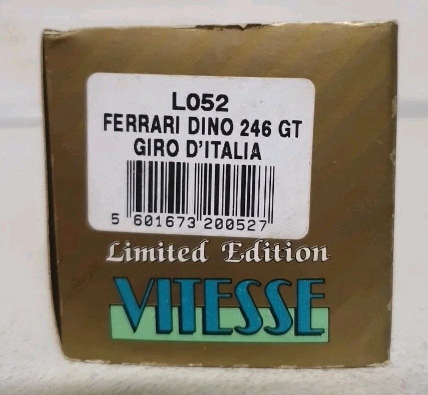 1/43 VITESSE FERRARI DINO 246 GT "GIRO D'ITALIA" L052.RARA.NO BANG BEST PROGETTO - Immagine 2 di 4