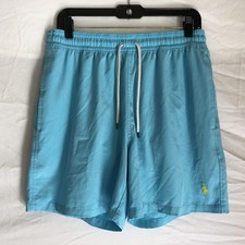 Polo Ralph Lauren Shorts Mens Medium Blue Swim Trunks Lined Pockets Drawstring
