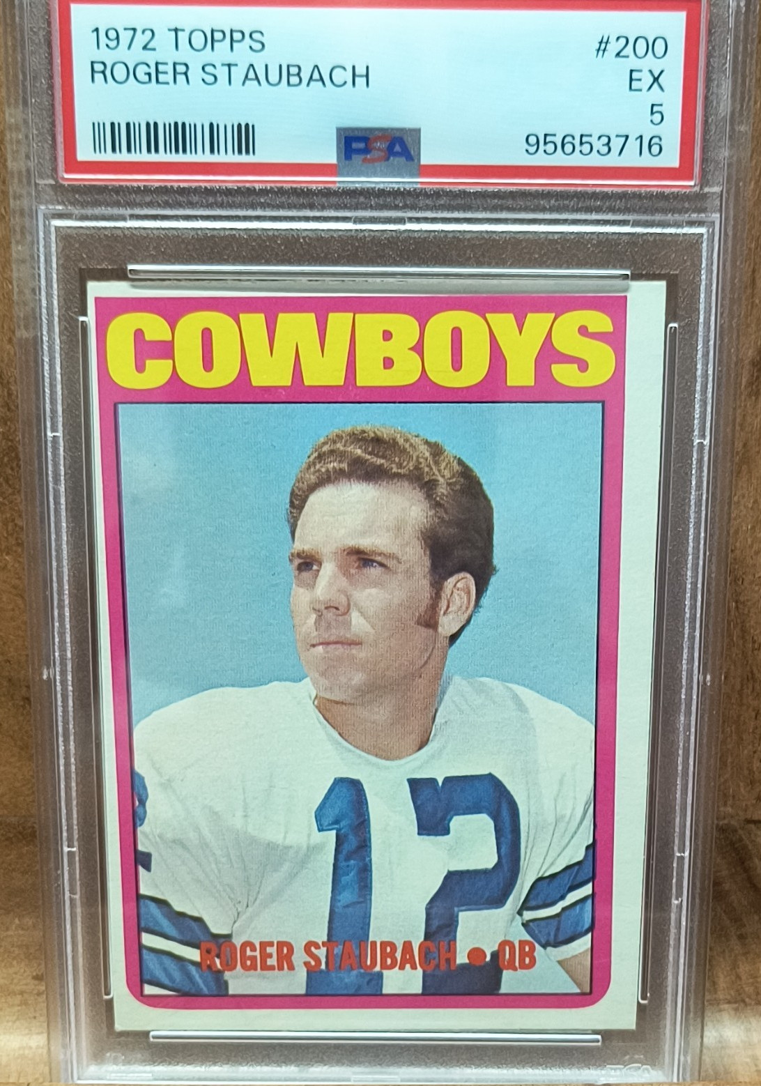 Topps 1972 Roger Staubach #200 Rookie Base Cowboys PSA 5 NFL Football