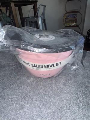 New Swell S well Stainless Steel Salad Bowl Kit Pink Peony 8 Cups