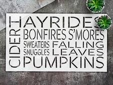 Stencil Fall Words - Mylar, Autumn, DIY, Custom - StencilAir
