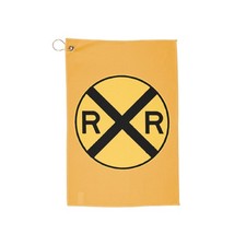 Railroad Crossing Sign Clip-On Bag Golf Towel