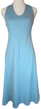 Patagonia Morning Glory Halter Dress Womens S Aqua Stretch V-Neck Tie Back Gorp