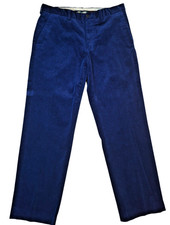 VTG Polo Ralph Lauren Corduroy Pants Men's 34x30  Blue Flat Front Preston Fit