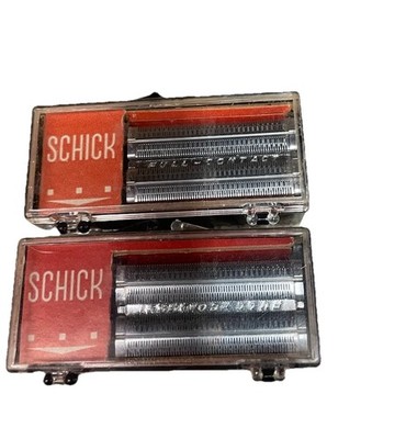 2 NOS Schick Electric Razor Full-Contact Replacement Heads In Original Case