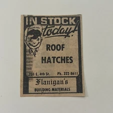 Flanigan's Building Materials Roof Hatches 1980 Clipping TAJ5-S6