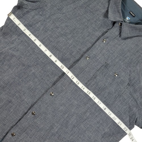 Camicia Kuhl Uproar uomo XL grigio blu waffle 5 pannelli bottoni manica lunga escursionismo - Foto 9 di 10