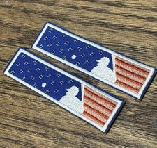 MLB Logo Patch Embroidery Red/White/Blue Baseball Iron On - NEW 2 Hat, glove
