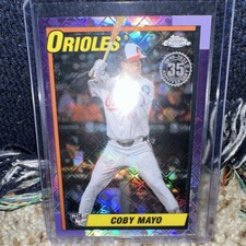 2025 Topps Chrome Logofractor - Coby Mayo 1990 Insert Rookie #90CB-17 Orioles