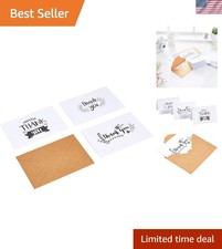 Thank You Cards and Envelopes - Black and White, 4x6, 48 Count