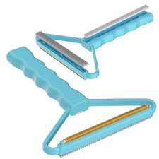 Lint Remover, Pet Hair Carpet Rake for Dog Cat Fur Blue With Gray