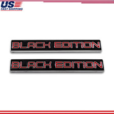 2x Chrome Metal Black Edition Logo Car Emblem Car Badge 3d Sticker Racing Sport