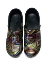 Women's Dansko Professional Color Maze Patent Clogs Shoes Geometric Colorful 38