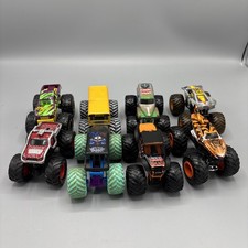 Lot Of 8 Hot Wheels Monster Jam Trucks Grave Digger Tiger Shark Bad Habit