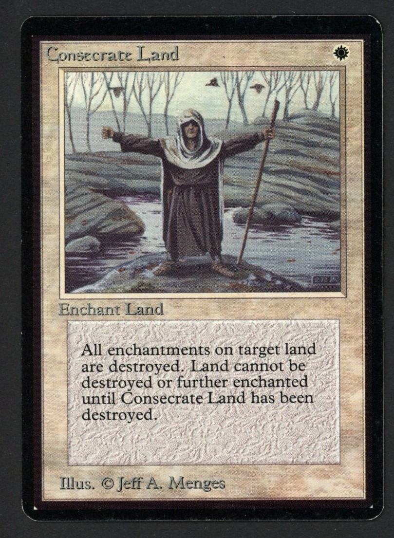 ***Beta Consecrate Land (Pen Indent)*** MTG Beta Magic Kid Icarus