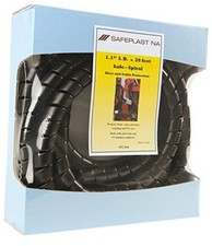 Pre-Cut Spiral Wrap Hose Protector 1.25" OD - 20' Length - Black - ne Bag