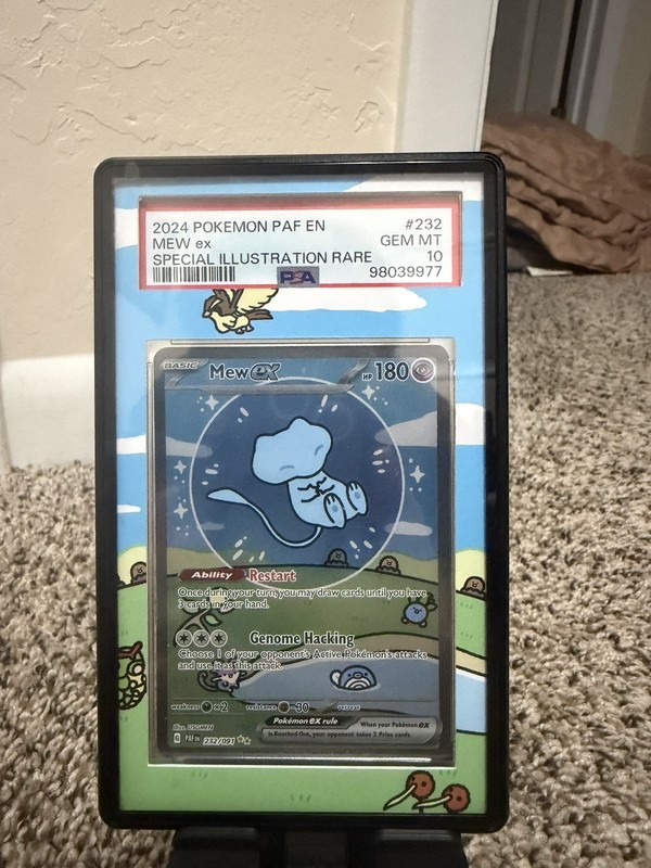 2024 Pokemon Paldean Fates Mew ex #232/091 PSA 10 with extended art case
