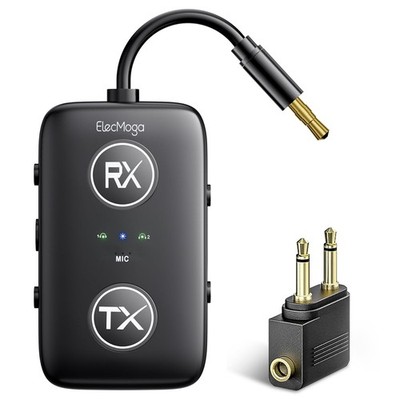 2025 Upgraded Airplane Bluetooth 5.4 Transmitter with Qualcomm Chipset, Black 