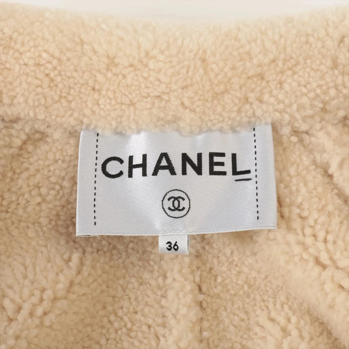 Chanel Lam giacca shearling 36 donna marrone chiaro P64480C00353 cropped