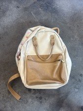 Fawn Design Backpack Diaper Bag Two-tone Beige Brown Vegan Leather