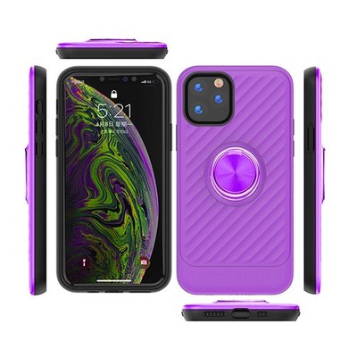Reiko Apple iPhone 11 Pro Case with Ring Holder in Purple